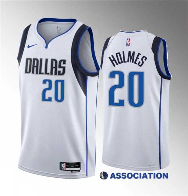 Mens Dallas Mavericks #20 Richaun Holmes White 2023 Draft Association Edition Stitched Basketball Jersey